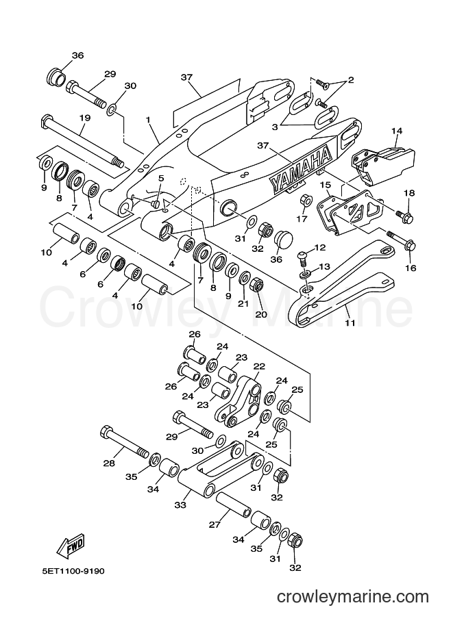 1999 Dirt Bike YZ400F - YZ400F (5GR2) [030] - REAR ARM