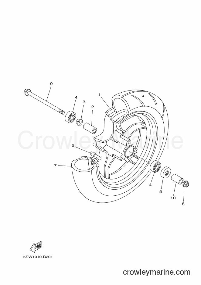 2004 Scooter CV50ZR - CV50ZR (5SW2) [010] - フロントホイール