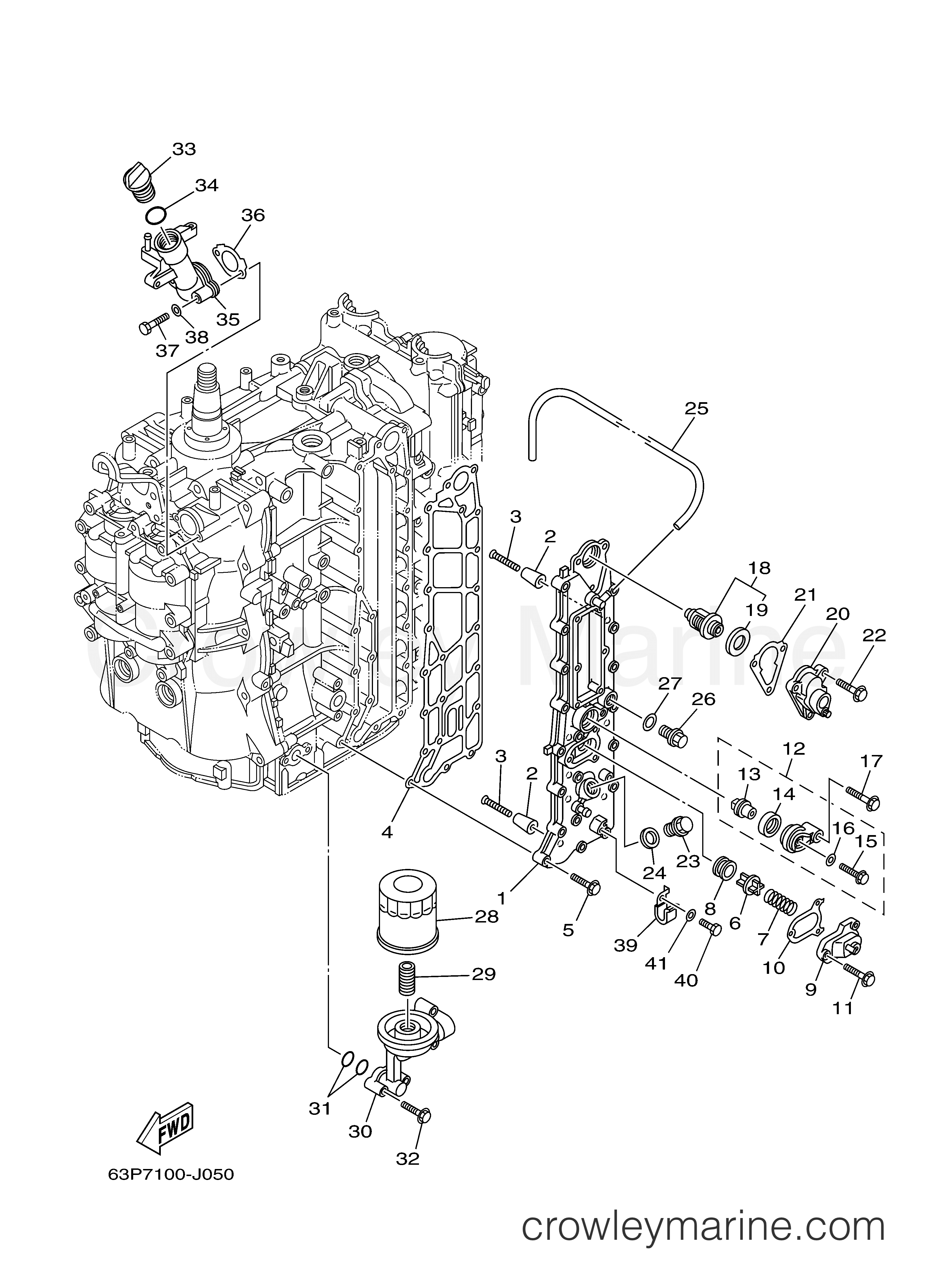 Yamaha Motors F150TXR - CYLINDER CRANKCASE 3