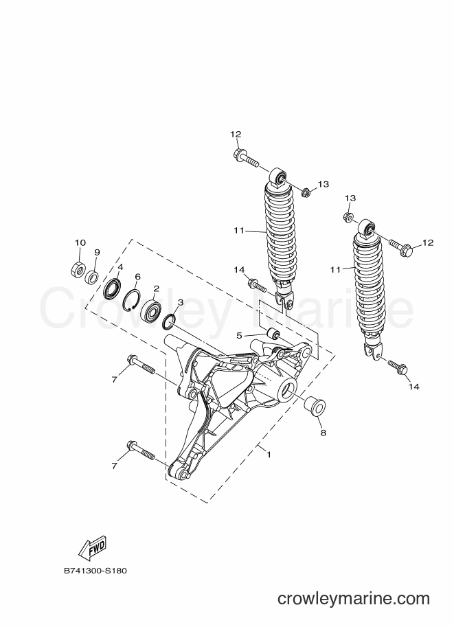 2017 Scooter CZD300-A - CZD300-A (B741) [050] - REAR ARM & SUSPENSION