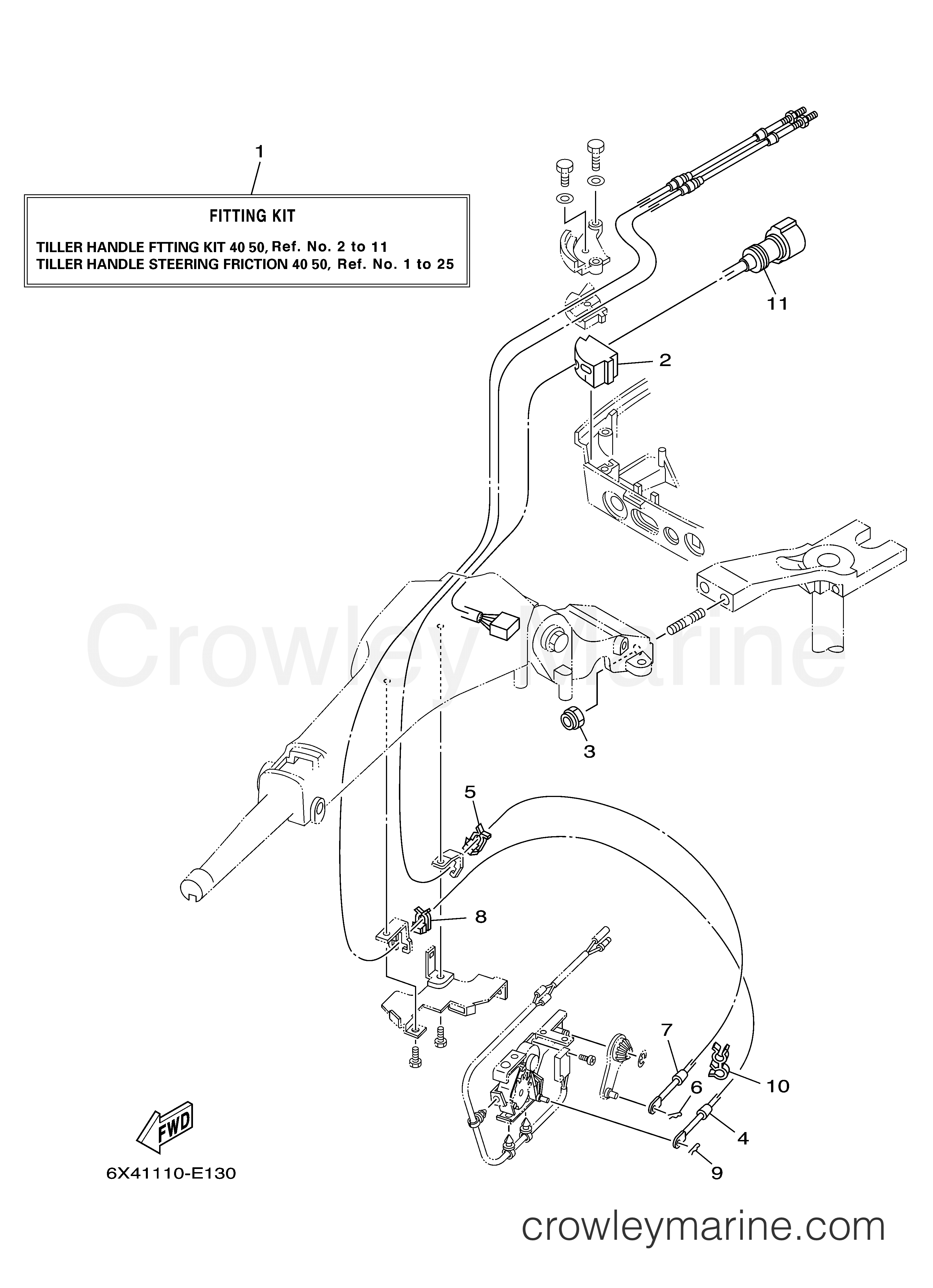 Yamaha Motors Rigging 2007 - TILLER HANDLE FITTING KIT 50