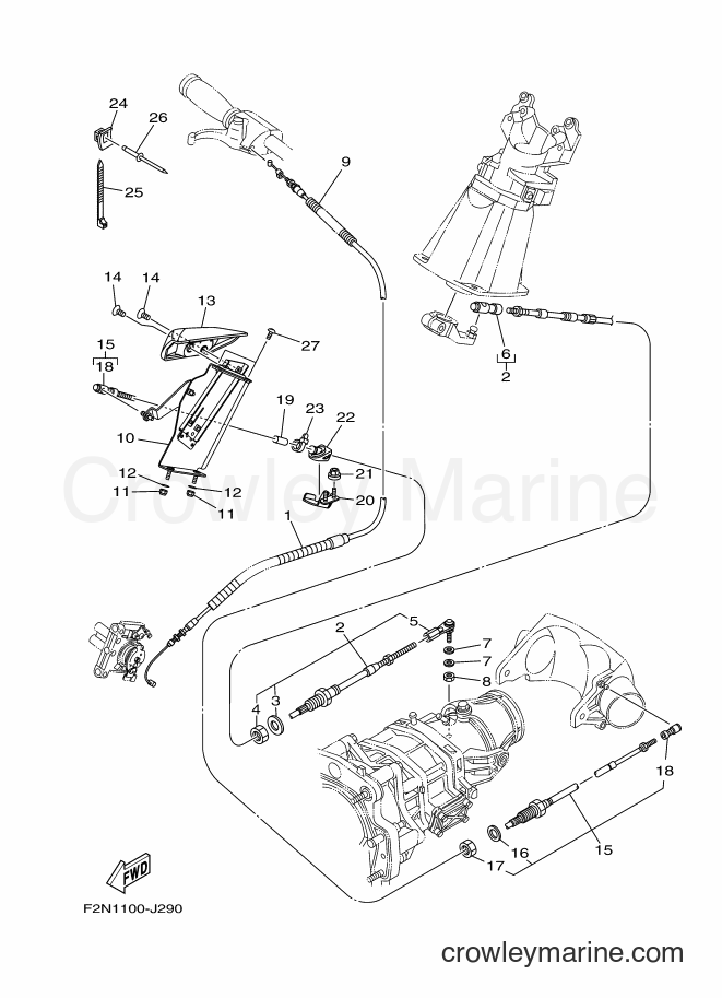 Yamaha Motors VX1100A-M (F2P3) [010] - CONTROL CABLE