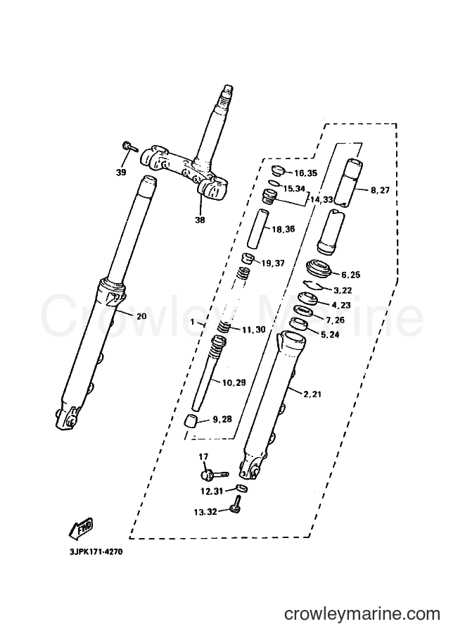 Yamaha Motors VMX12 (3JPK) [010] - FRONT FORK