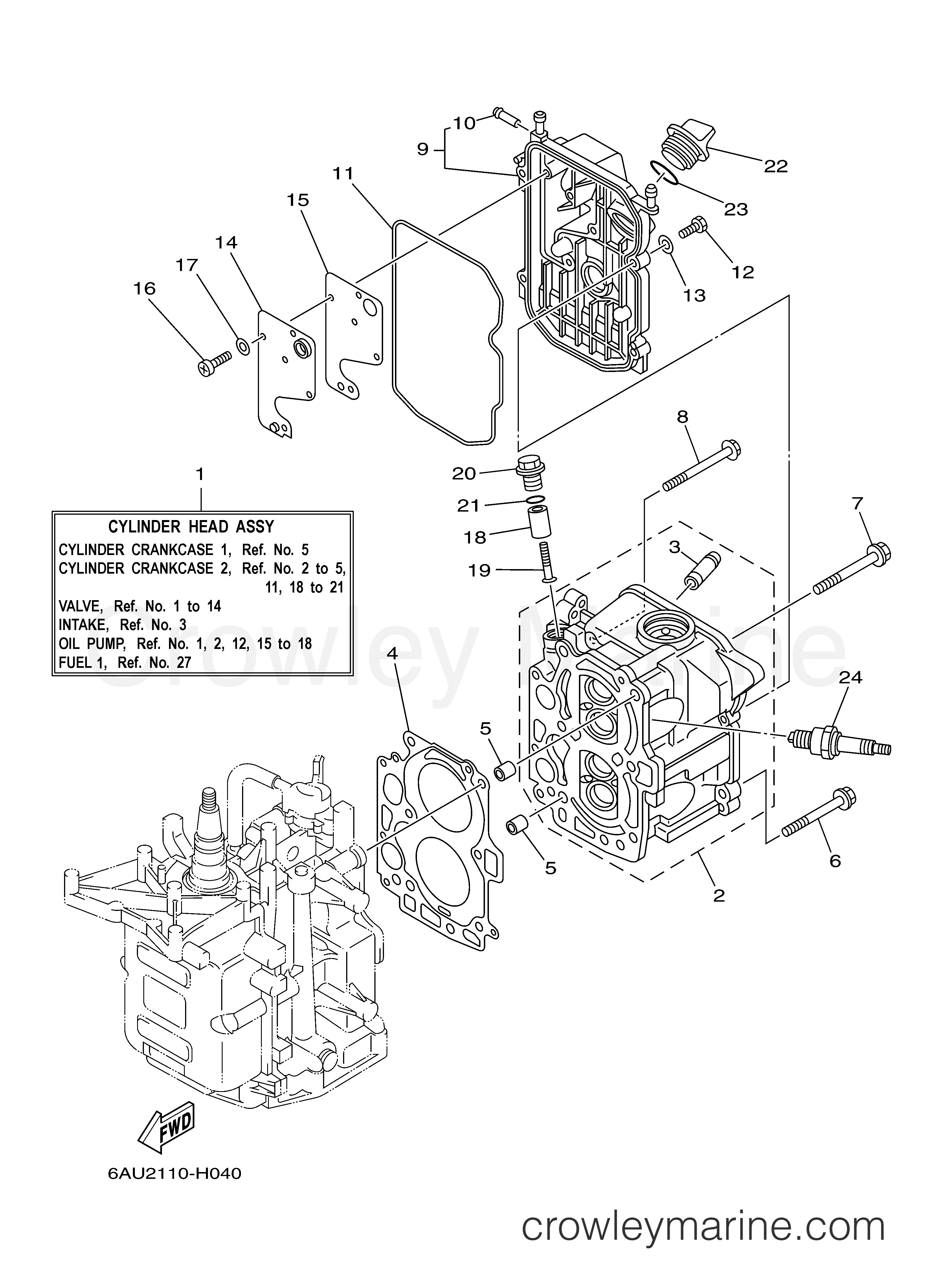 Yamaha Motors F9.9FMLH - CYLINDER CRANKCASE 2