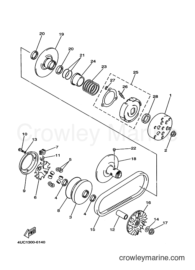 1998 Scooter YP250D - YP250D (5DF1) [030] - CLUTCH
