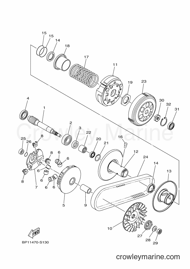 2018 Scooter XC115F - XC115F (BL74) [010] - CLUTCH