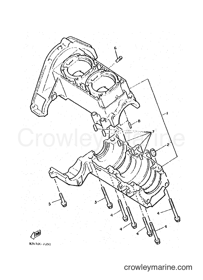 1997 Snowmobile PZ480SE - PZ480SE (8BG4) [010] - CRANKCASE