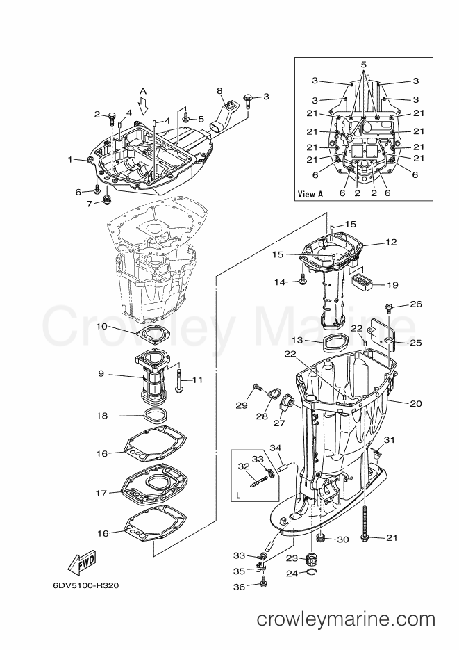 Yamaha Motors F200LCA-2017 (6DV5) [030] - UPPER CASING