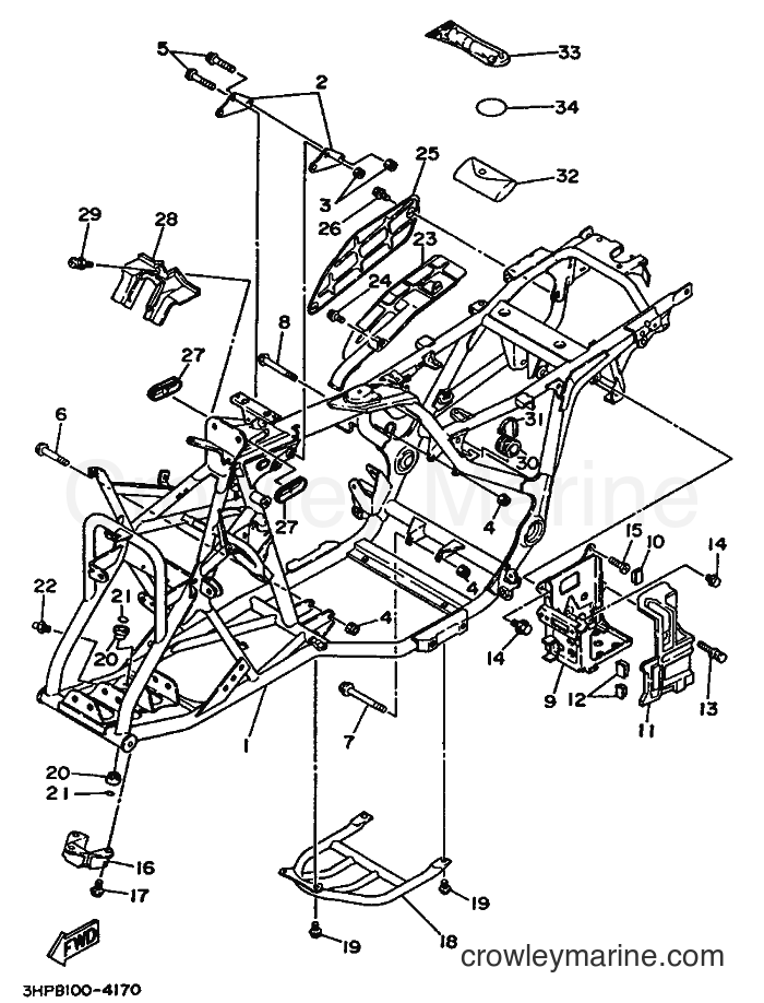 1995 ATV YFM350ER - YFM350ER (3HPD) [010] - FRAME
