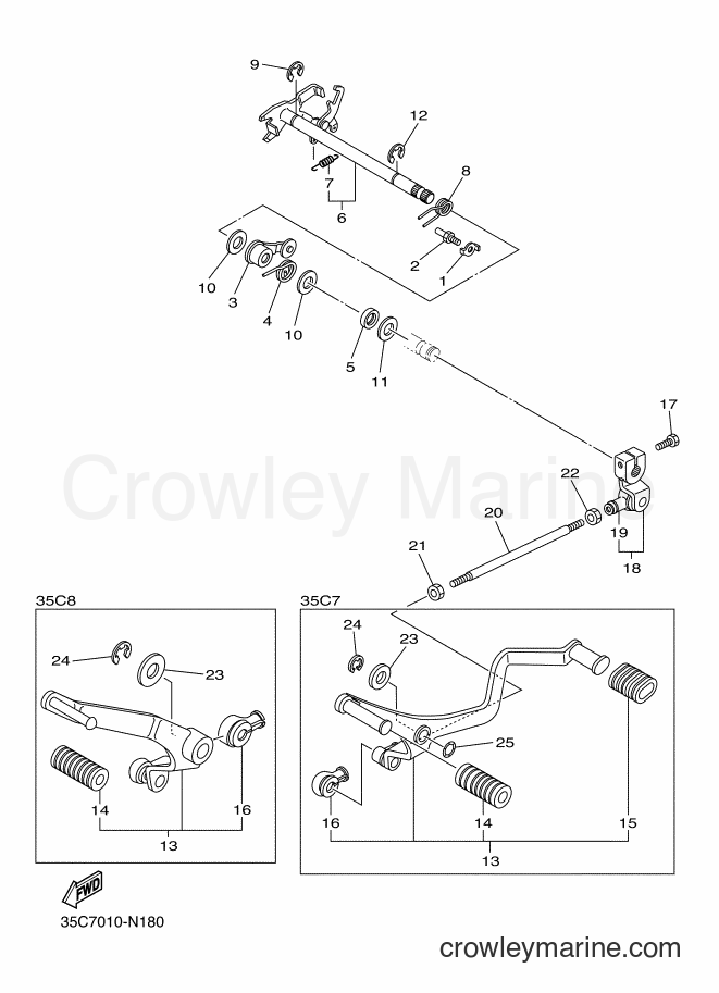 Yamaha Motors XVS400 (35C8) [010] - SHIFT SHAFT