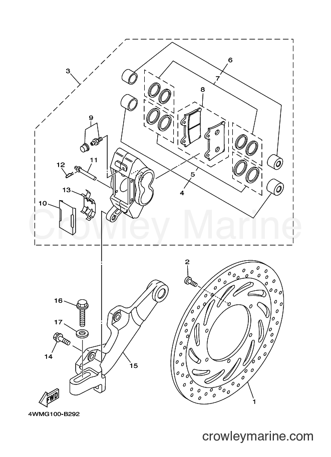 Yamaha Motors XV1700A (5VNL) [010] - REAR BRAKE CALIPER