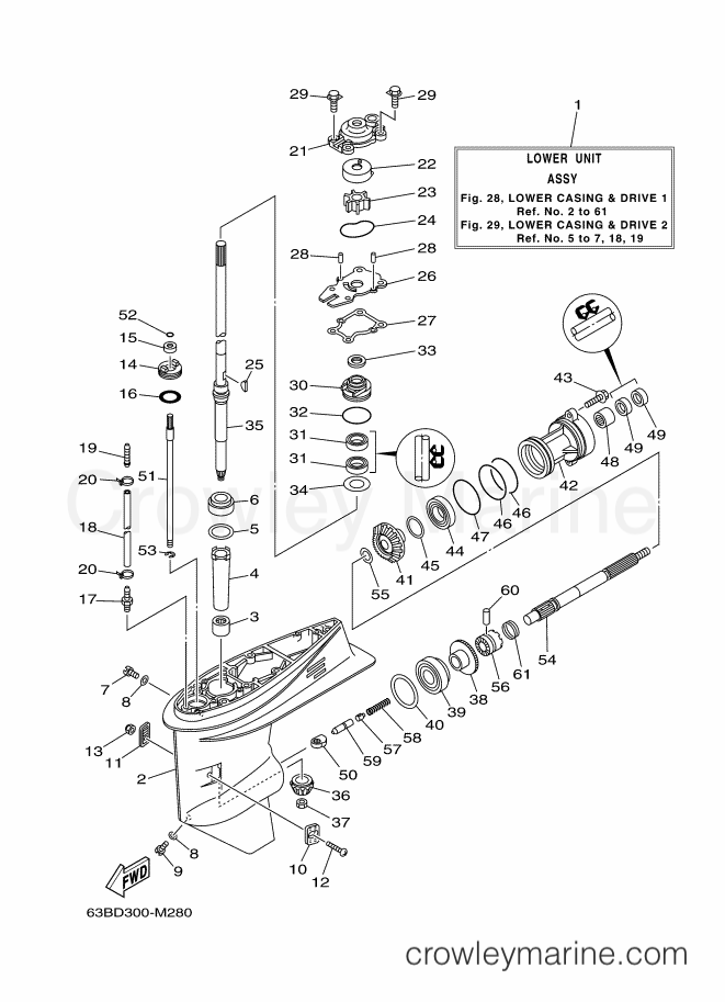 Yamaha Motors 40VMHOL (63BF) [110] - LOWER CASING & DRIVE 1