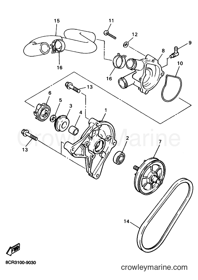 1999 Snowmobile VX600LT - VX600LT (8CS3) [010] - WATER PUMP