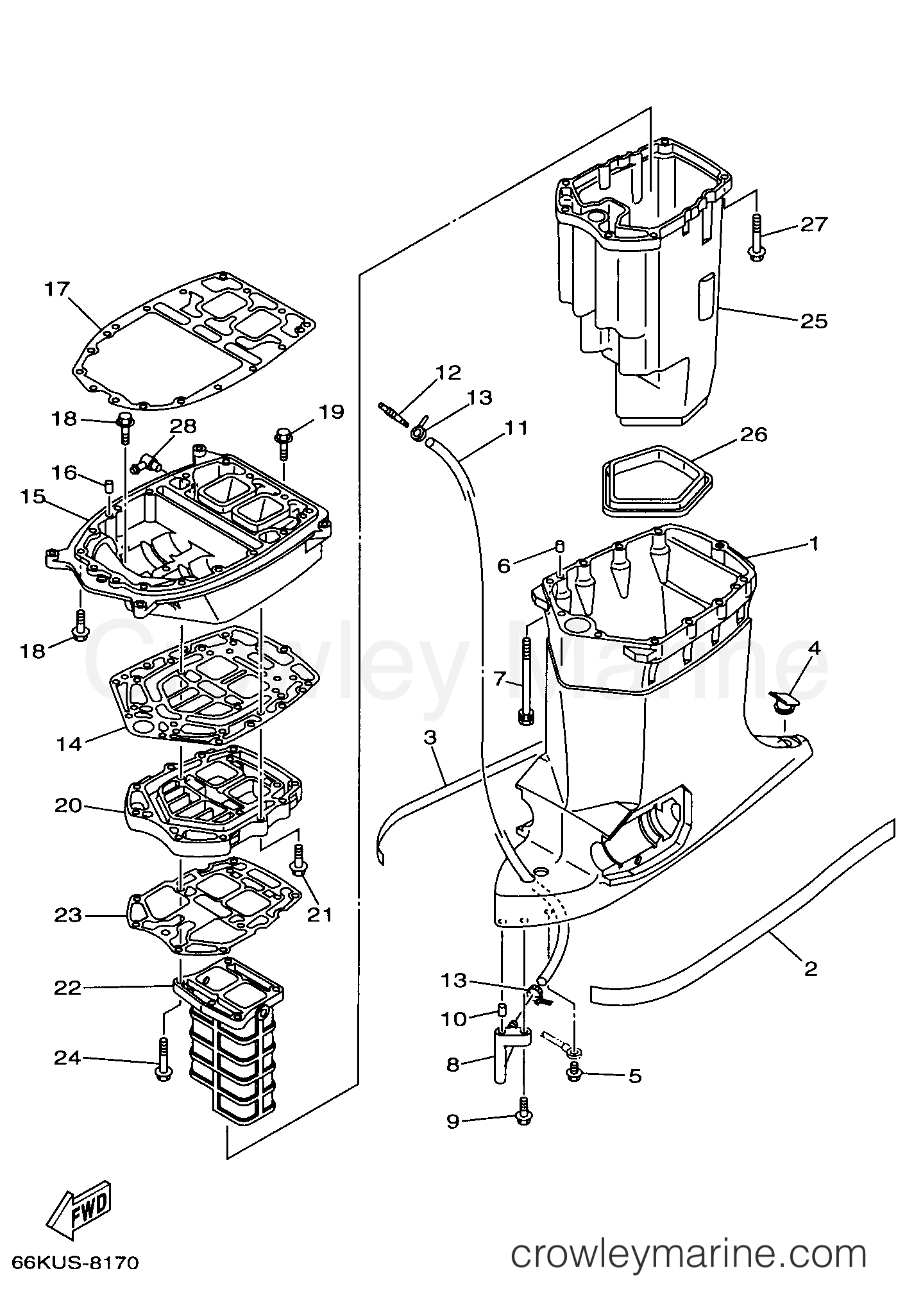 Yamaha Motors V225TLRW - UPPER CASING