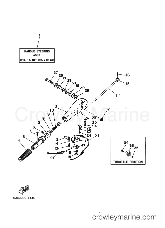 Yamaha Motors E40JMHL (6J42) [090] - STEERING