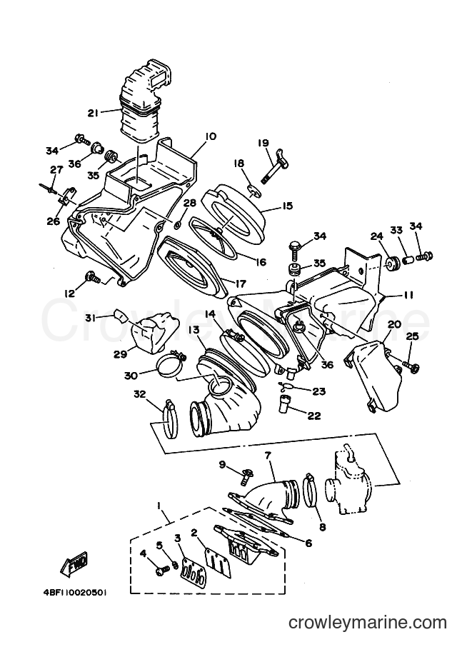1991 Dirt Bike WR200R - WR200R (4BF1) [010] - INTAKE