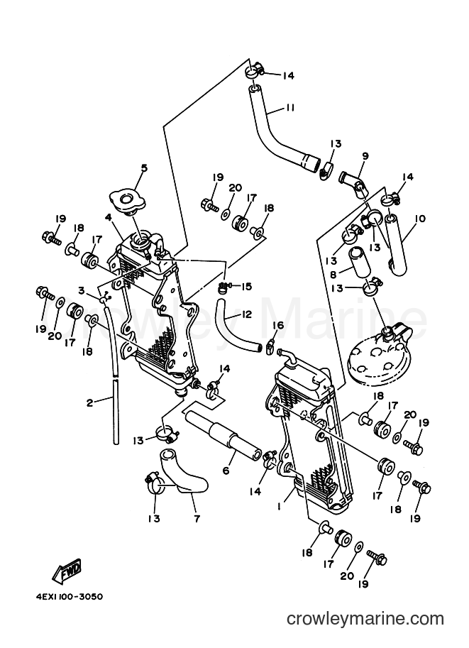 Yamaha Motors YZ125 (4EX1) [999] - RADIATOR & HOSE