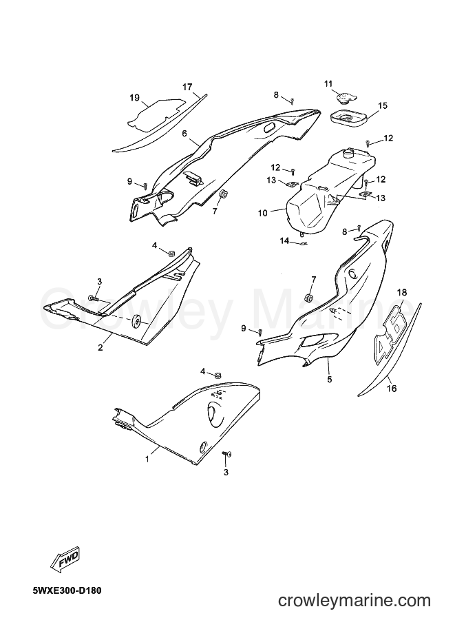 2005 Scooter TZR50 - TZR50 (5WXE) [070] - SIDE COVER