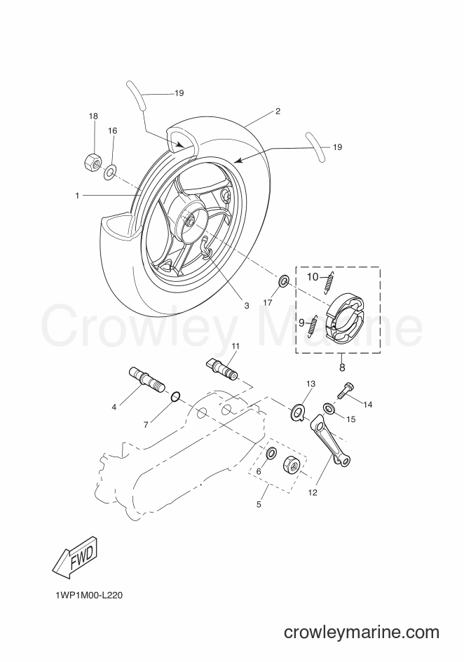 2012 Scooter CW50LN - CW50LN (1WP2) [010] - REAR WHEEL