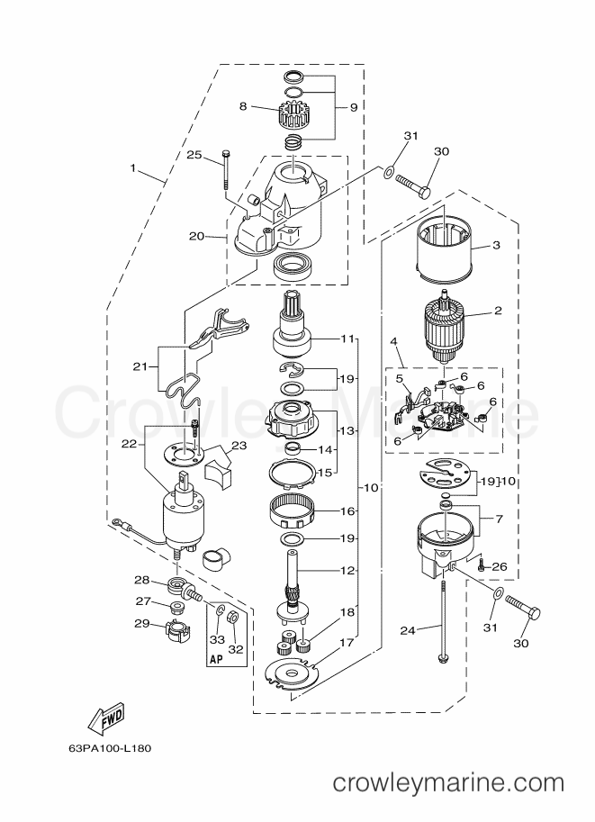 Yamaha Motors F150DET (63PE) [300] - STARTING MOTOR