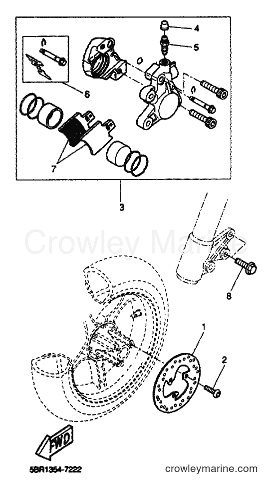 2001 Scooter YQ50 - YQ50 (5PU1) [020] - FRONT BRAKE CALIPER