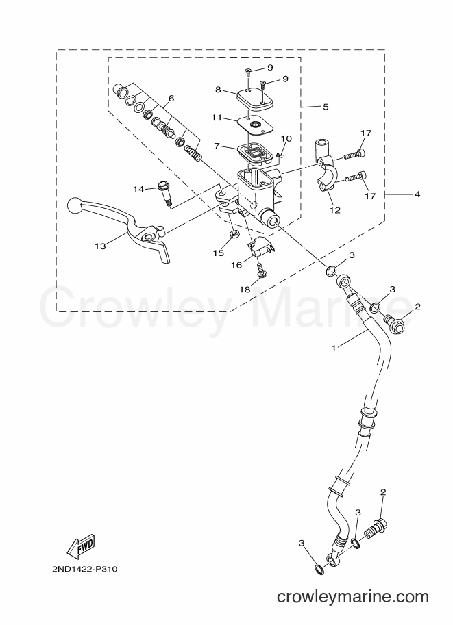 Yamaha Motors T150 (2NDB) [990] - FRONT MASTER CYLINDER