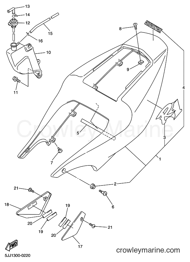Yamaha Motors YZF-R1 (5JJ1) [070] - SIDE COVER