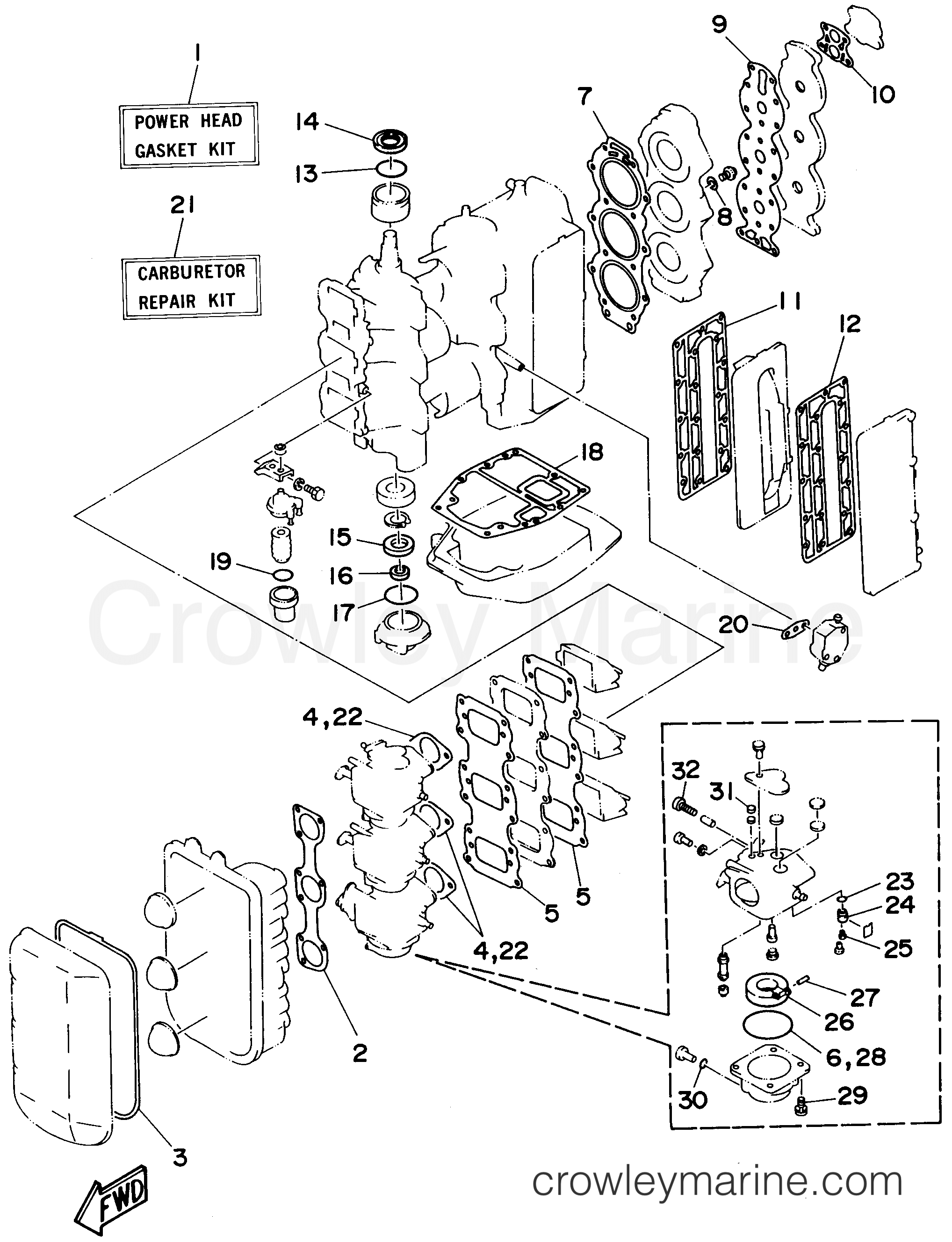 Yamaha Motors E75MLHT - REPAIR KIT 1