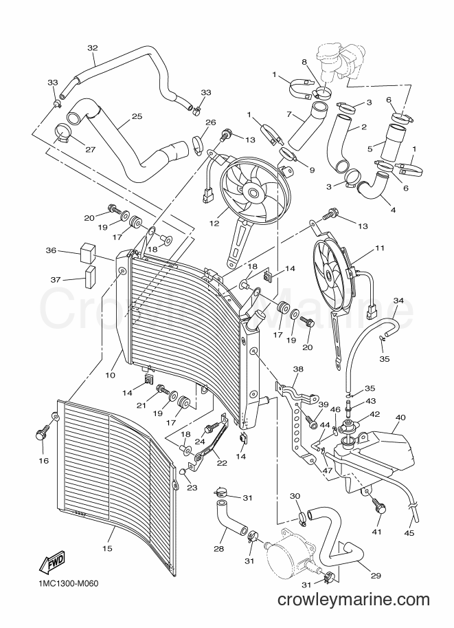2013 Sport Bike FJR1300A - FJR1300A (1MC2) [010] - RADIATOR & HOSE