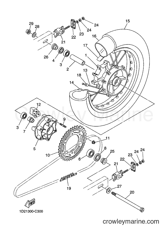 2006 Dirt Bike XT660X - XT660X (1D26) [020] - REAR WHEEL