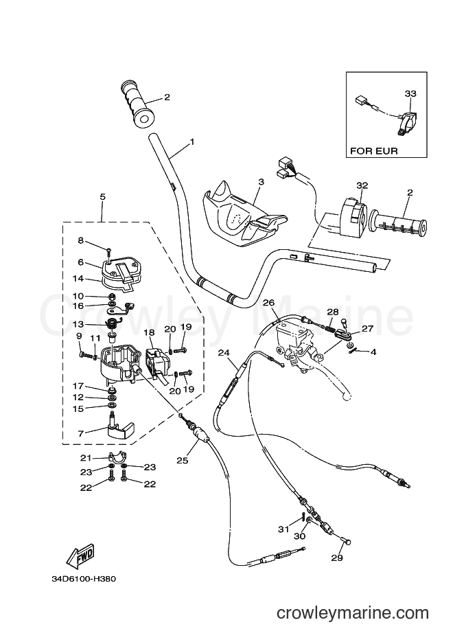 Yamaha Motors YFM700FWAD (1HPD) [010] - STEERING HANDLE & CABLE