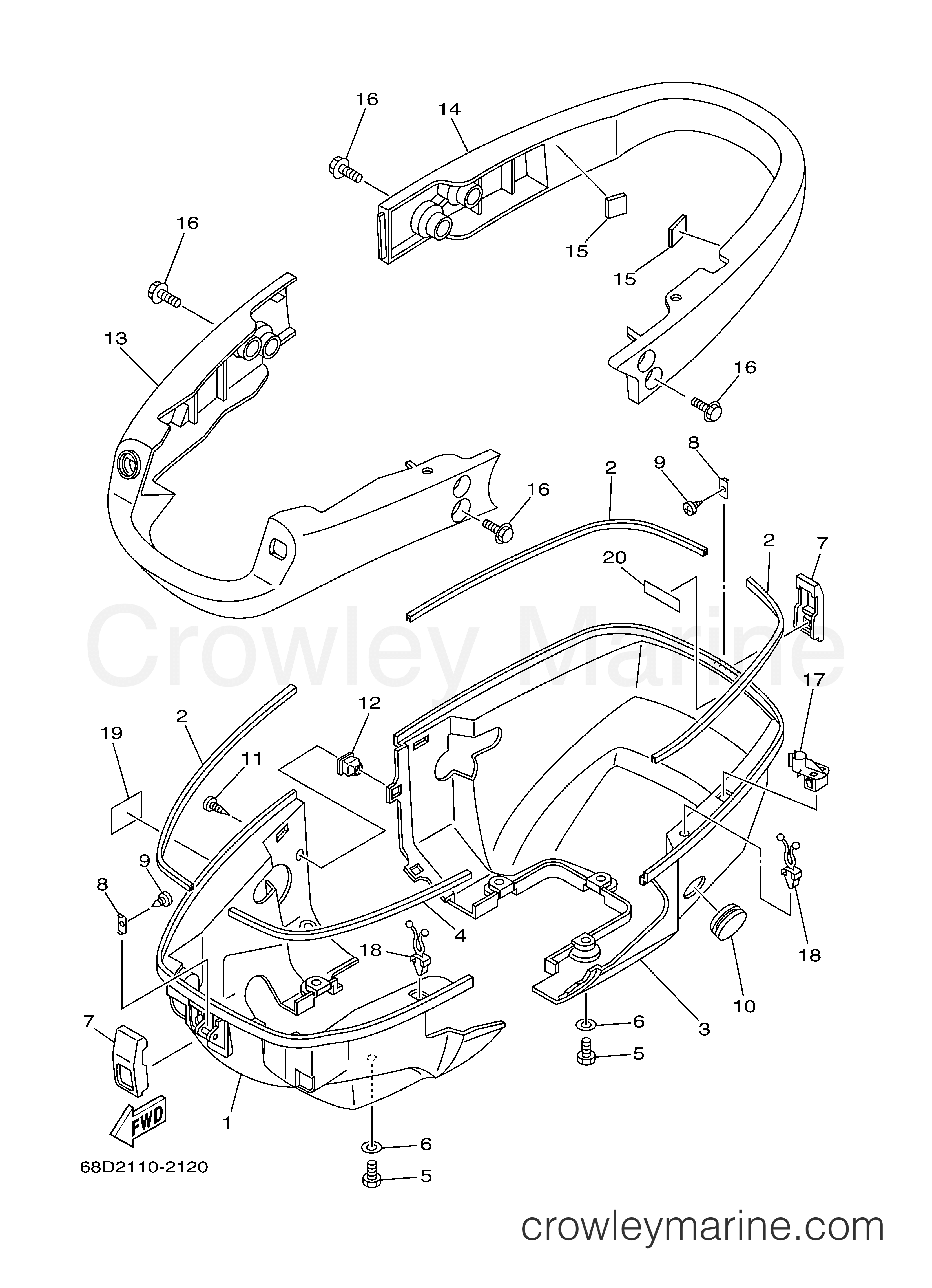 Yamaha Motors F4MLHC - BOTTOM COWLING