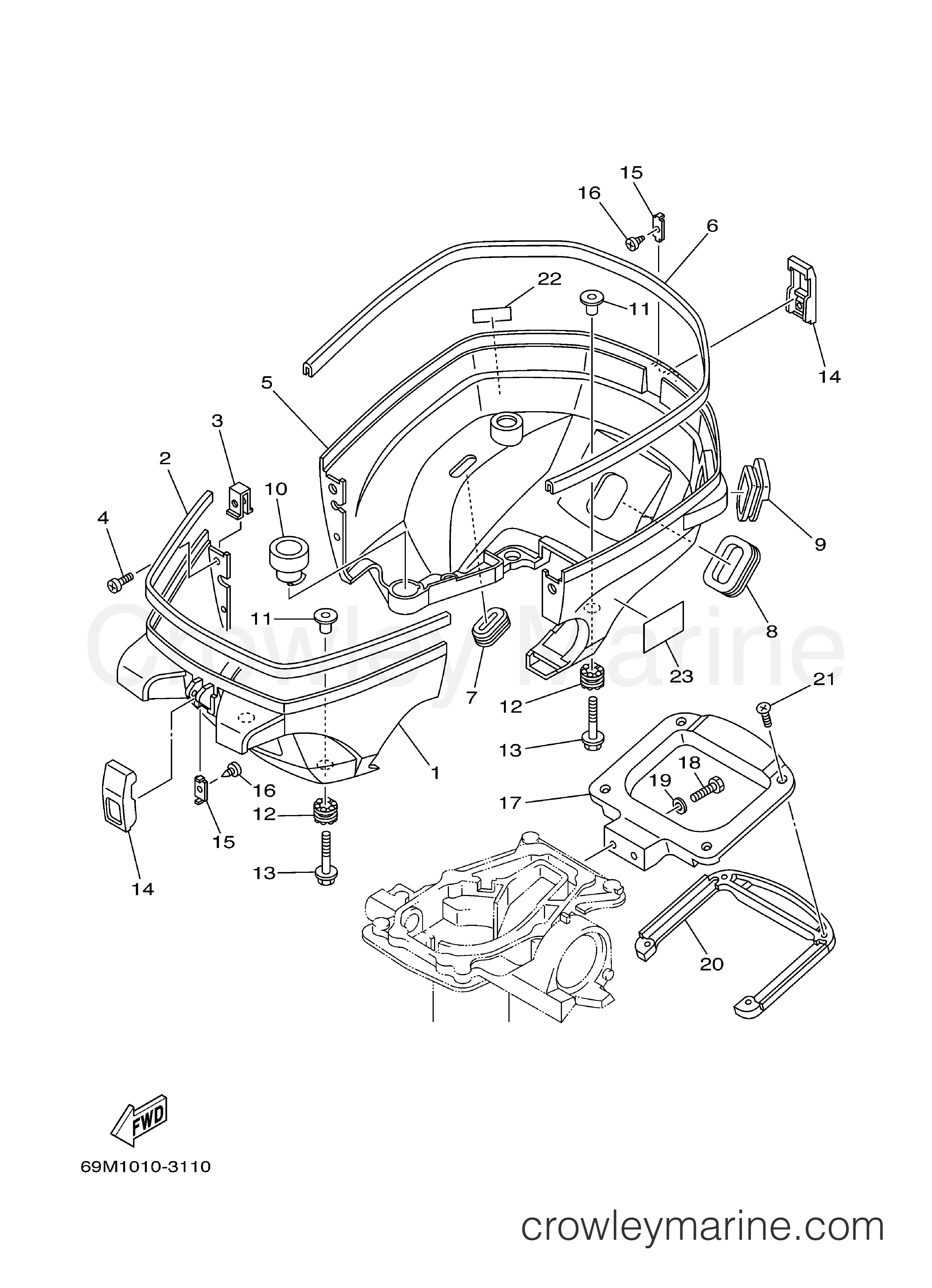 Yamaha Motors F2.5MSH - BOTTOM COWLING