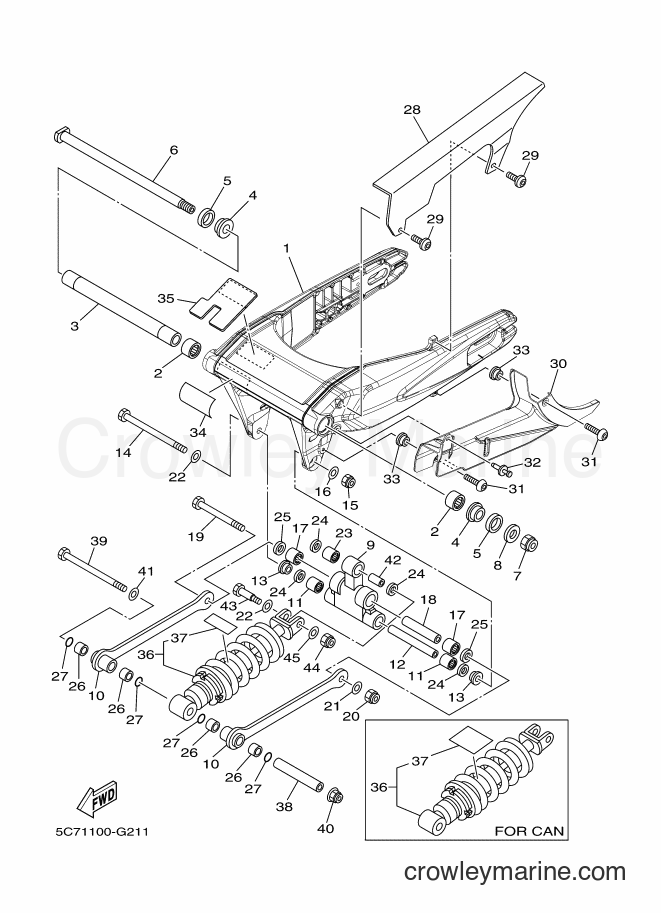 2008 Cruiser XV1900CU - XV1900CU (30B3) [010] - REAR ARM & SUSPENSION