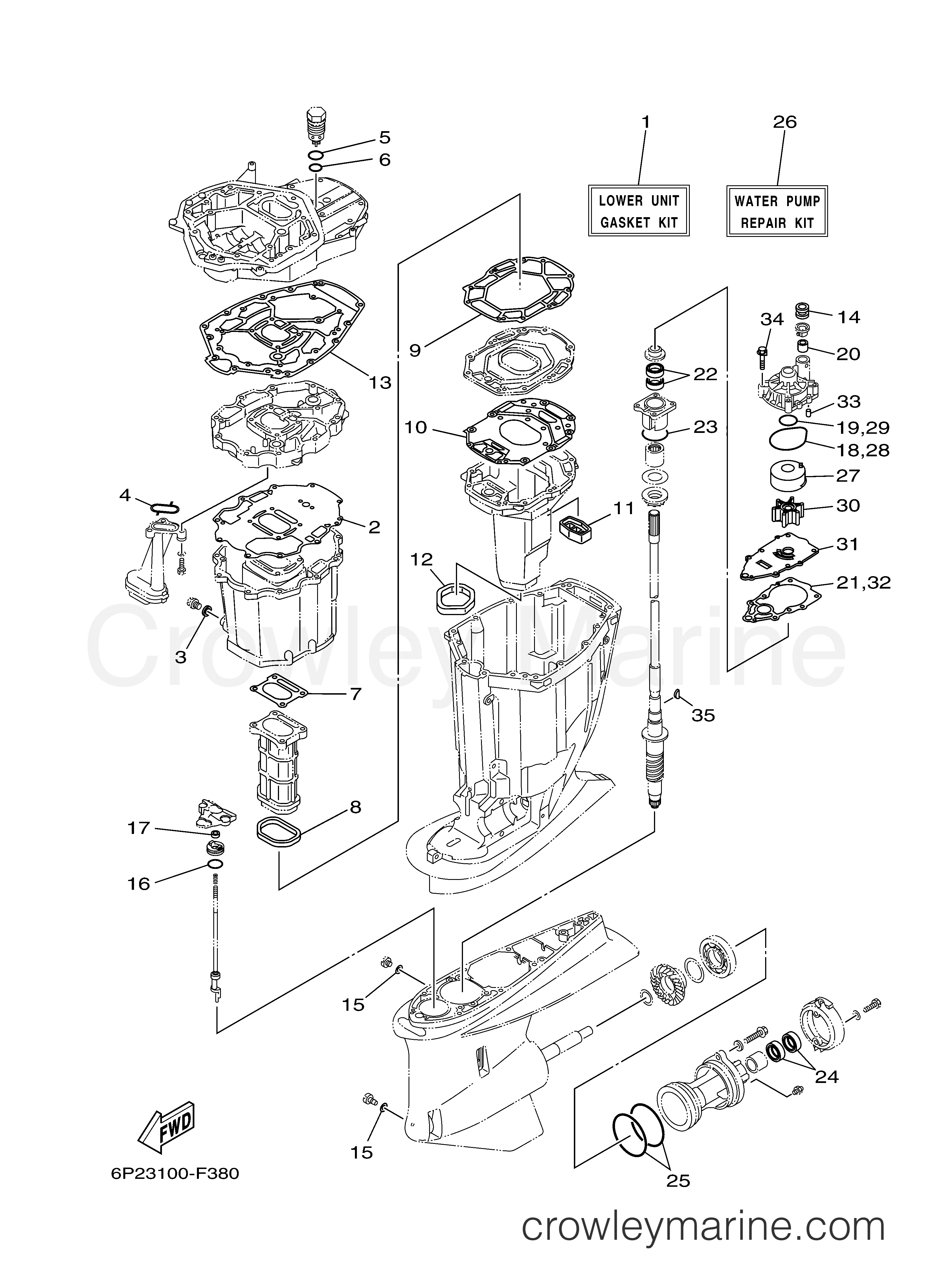 REPAIR KIT 2 - 2006 Yamaha Outboard 250hp F250TXR | Crowley Marine