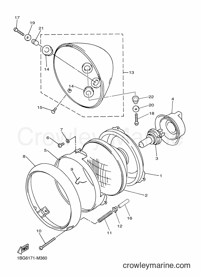Yamaha Motors XVS650A (1BFE) [010] - HEADLIGHT