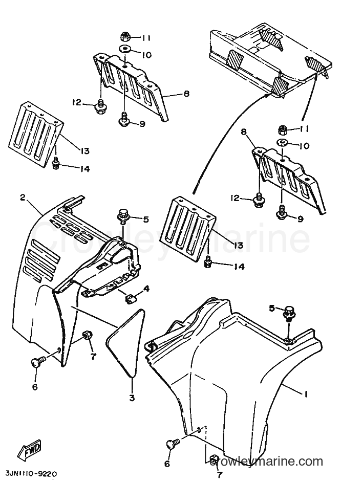 1989 ATV YFU1 - YFU1 (3JN2) [010] - REAR FENDER