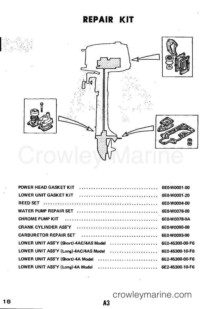 REPAIR KIT - 1982 International 4hp 4A (6E2) [XXA] | Crowley Marine