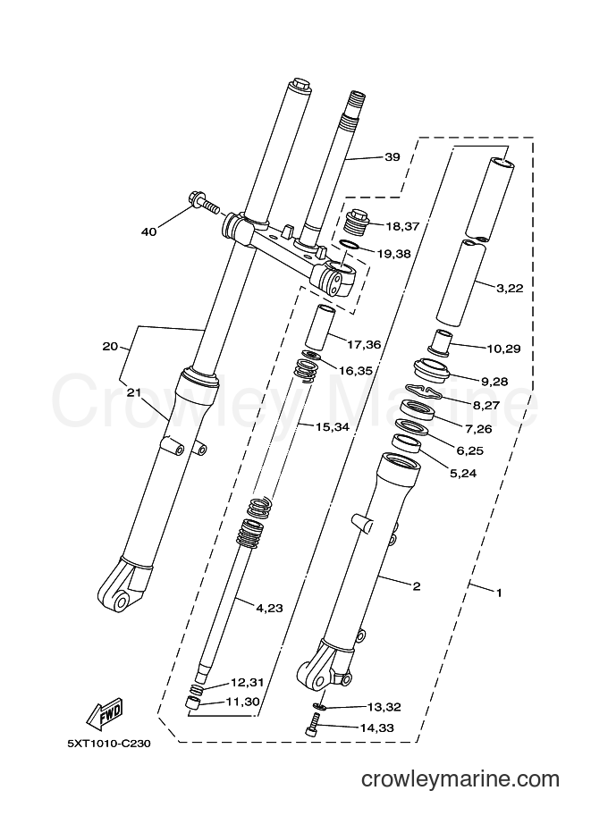 2005 Dirt Bike XG250 - XG250 (4D61) [010] - FRONT FORK