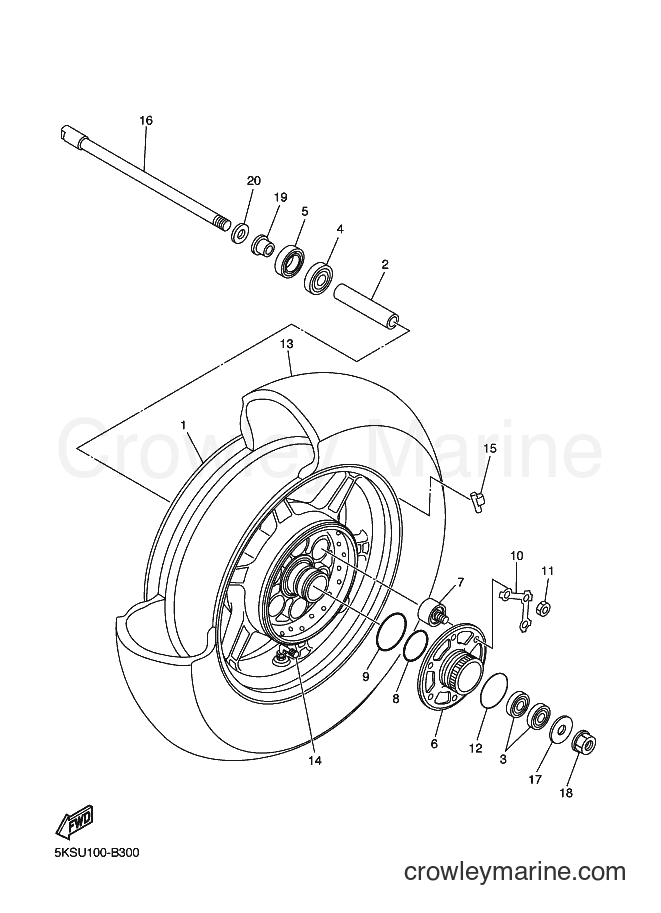 2007 Cruiser XVS1100AT - XVS1100AT (5S01) [010] - REAR WHEEL