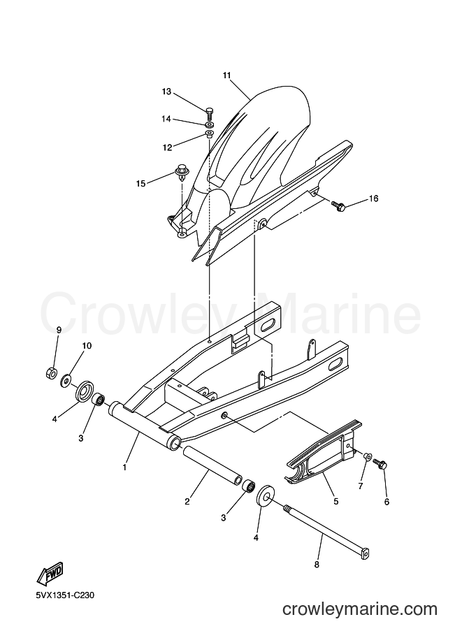 2004 Street Bike FZ6-S - FZ6-S (5VX1) [080] - REAR ARM