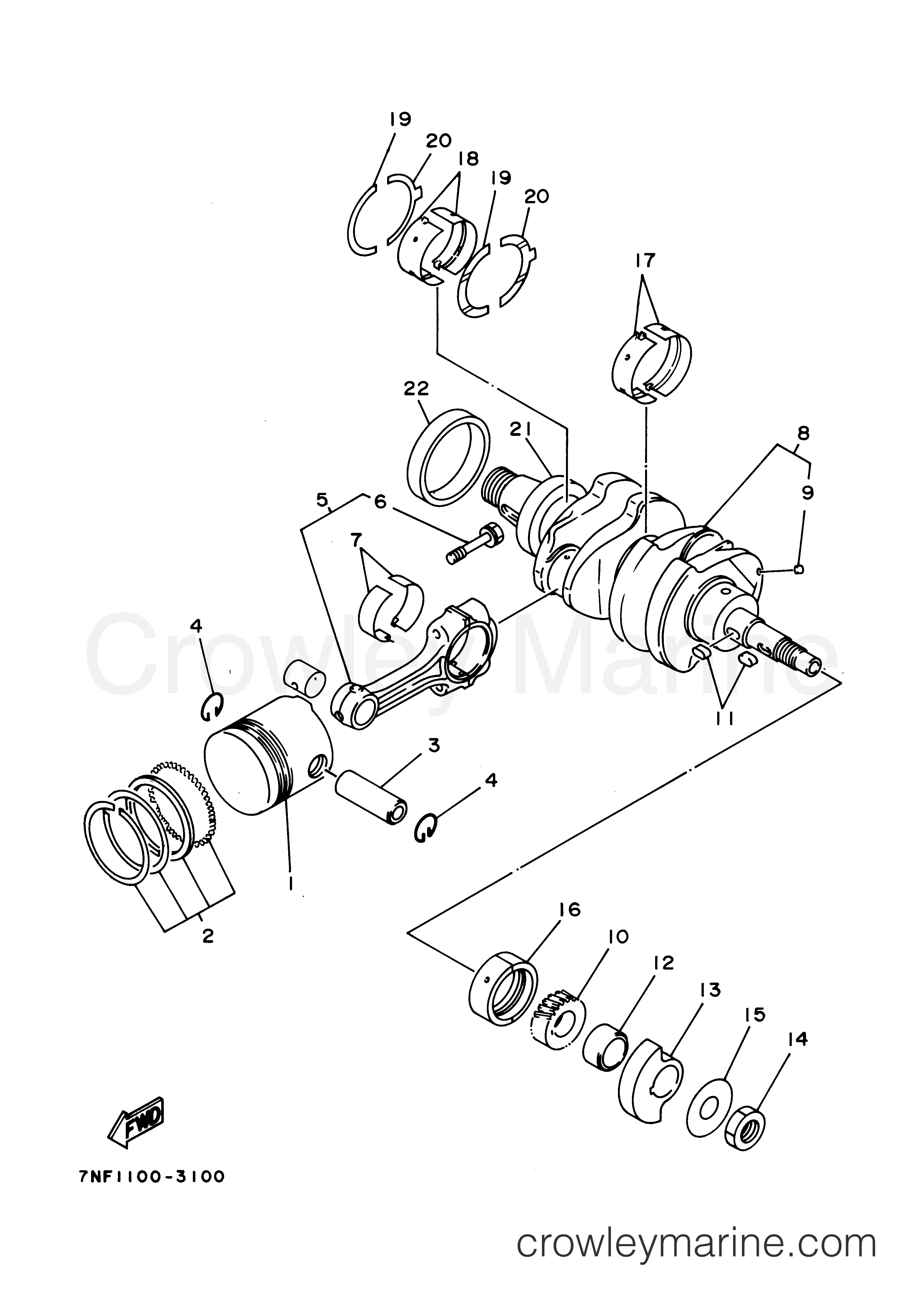 Yamaha Motors EDL6500S2 - CRANKSHAFT PISTON