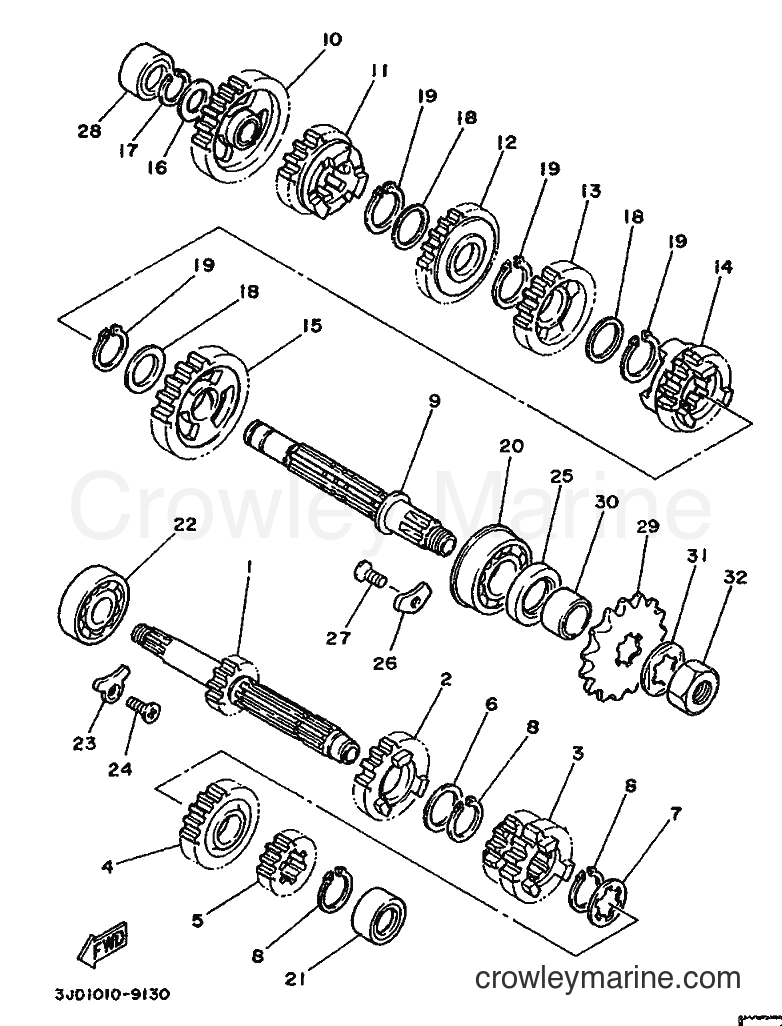 1990 Dirt Bike YZ125 - YZ125 (3SR2) [020] - TRANSMISSION