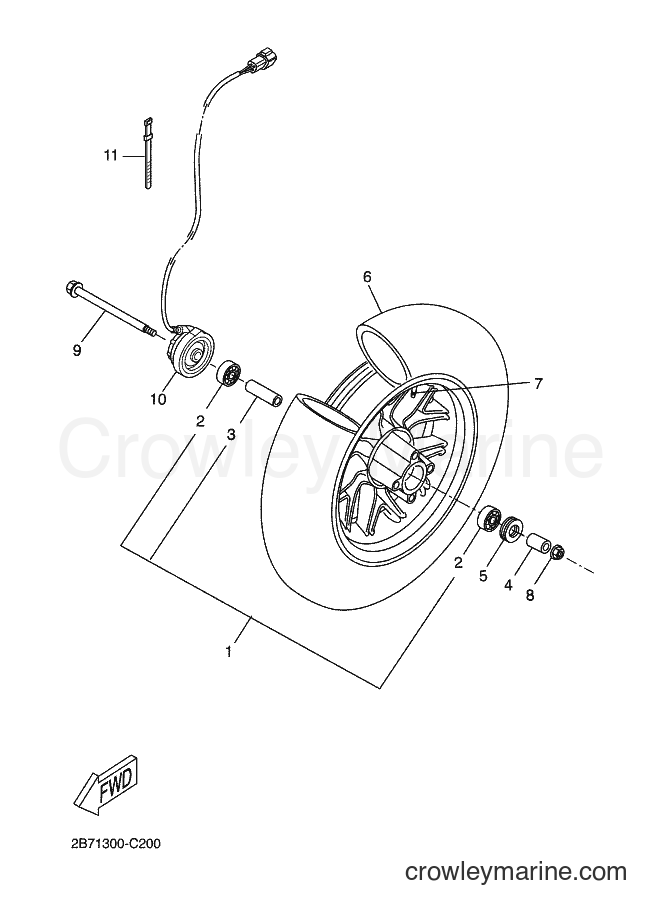 Yamaha Motors CW50N (2B7B) [040] - FRONT WHEEL
