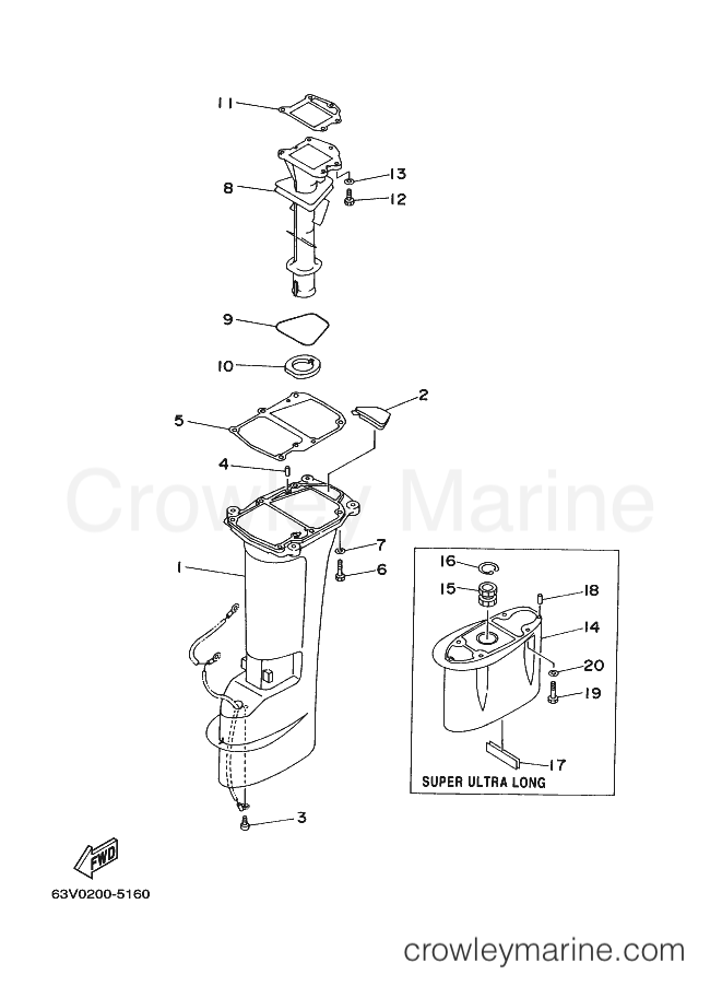 Yamaha Motors 15F (63W0) [18A] - UPPER CASING