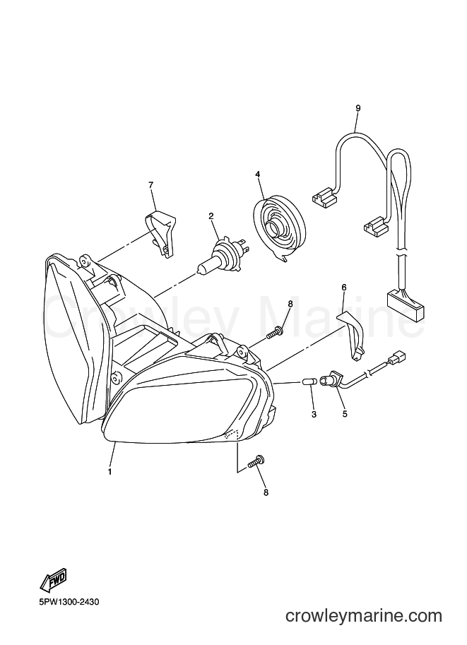 2003 Sport Bike YZF-R1 - YZF-R1 (5PW7) [010] - HEADLIGHT