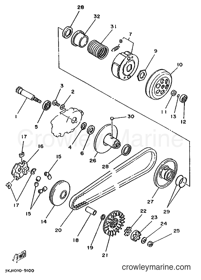 1995 Scooter YE80 - YE80 (4RG1) [999] - CLUTCH