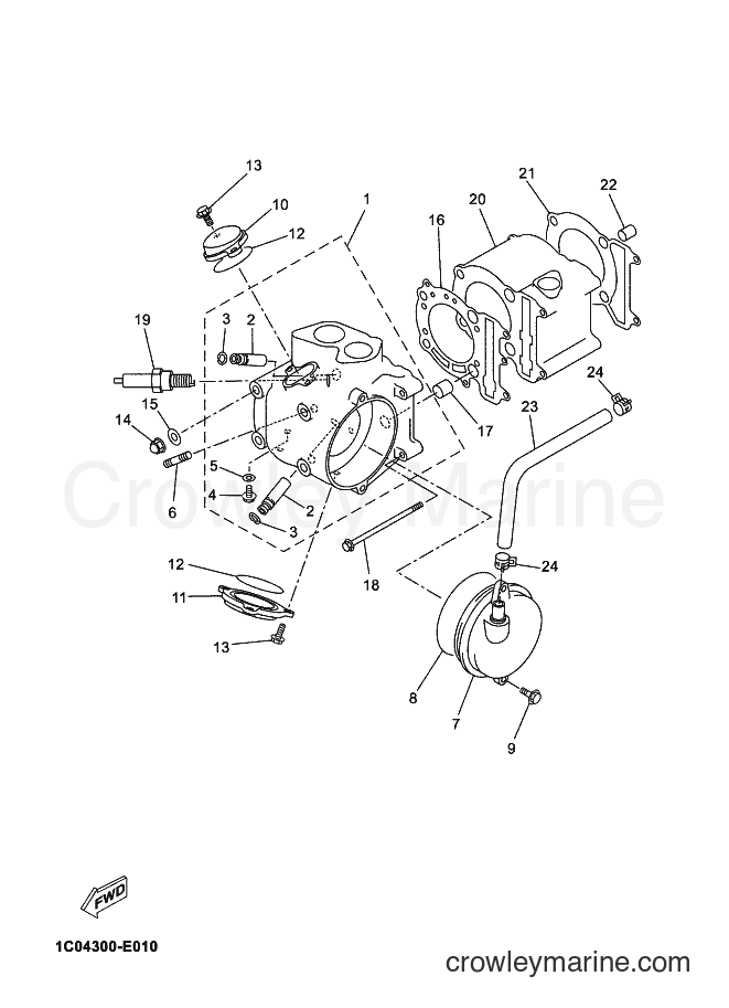 2007 Scooter YP250R - YP250R (1C04) [010] - CYLINDER