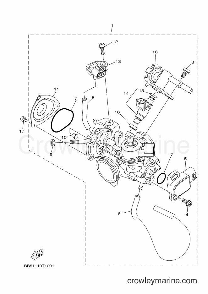 2018 ATV YFM450FWBD - YFM450FWBD (BB5A) [010] - THROTTLE BODY ASSY 1
