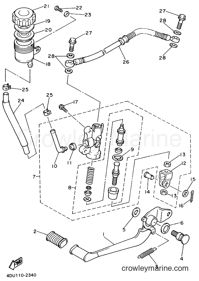Yamaha Motors XJ600S (4DU3) [010] - REAR MASTER CYLINDER